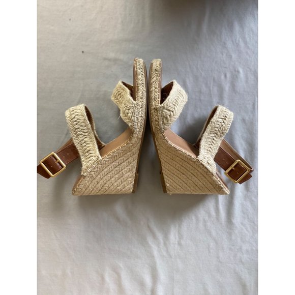 Steve Madden Tan Brown Wedge Ankle Strap Sandals Size 9 - Picture 4 of 9